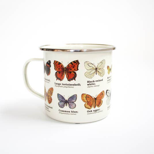 Butterflies Enamel Mug