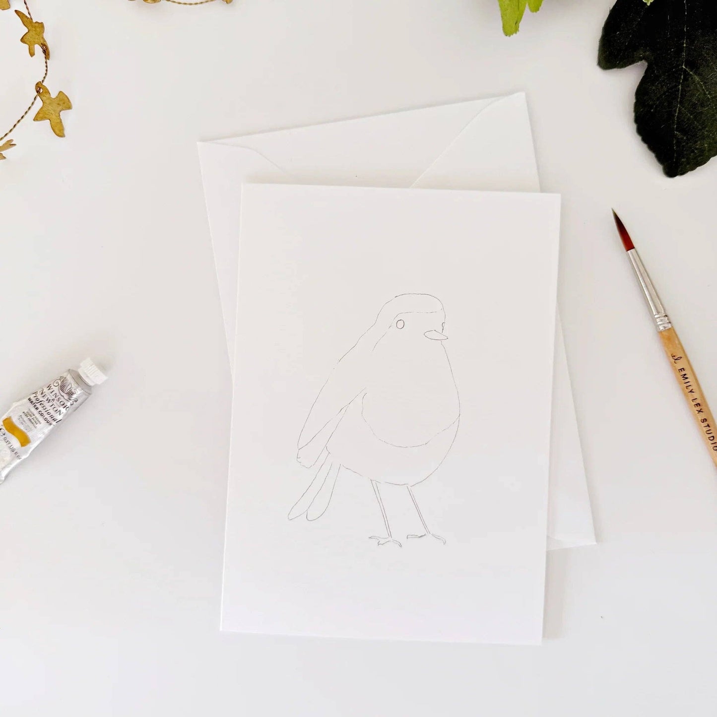 emily lex studio - Birds paintable watercolor notecard set