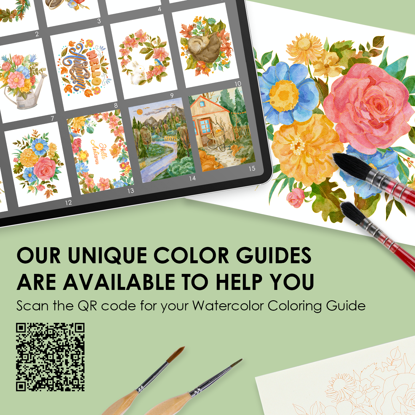 Autumn-Themed Watercolor Coloring Club Box