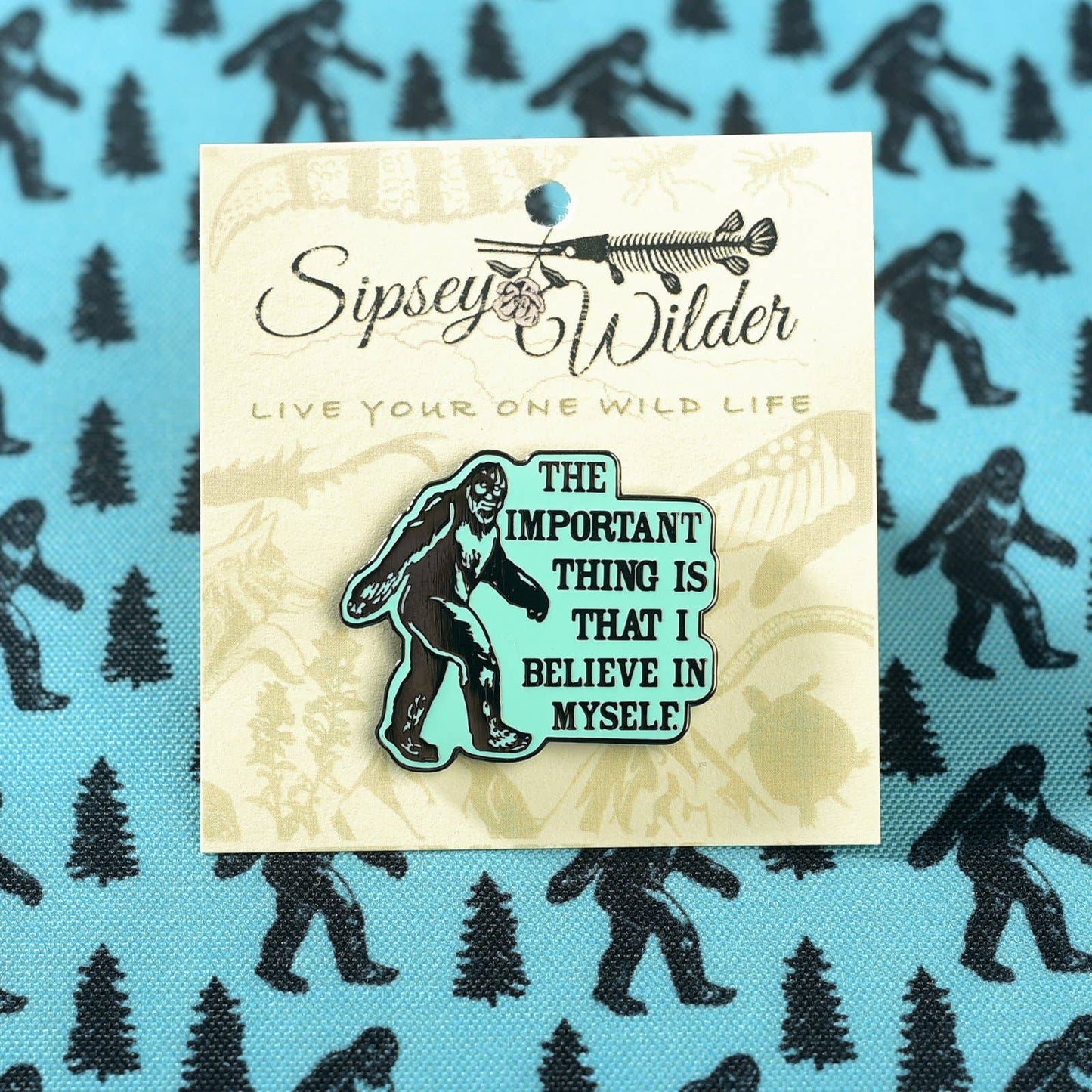 Bigfoot Believe Enamel Pin: Green
