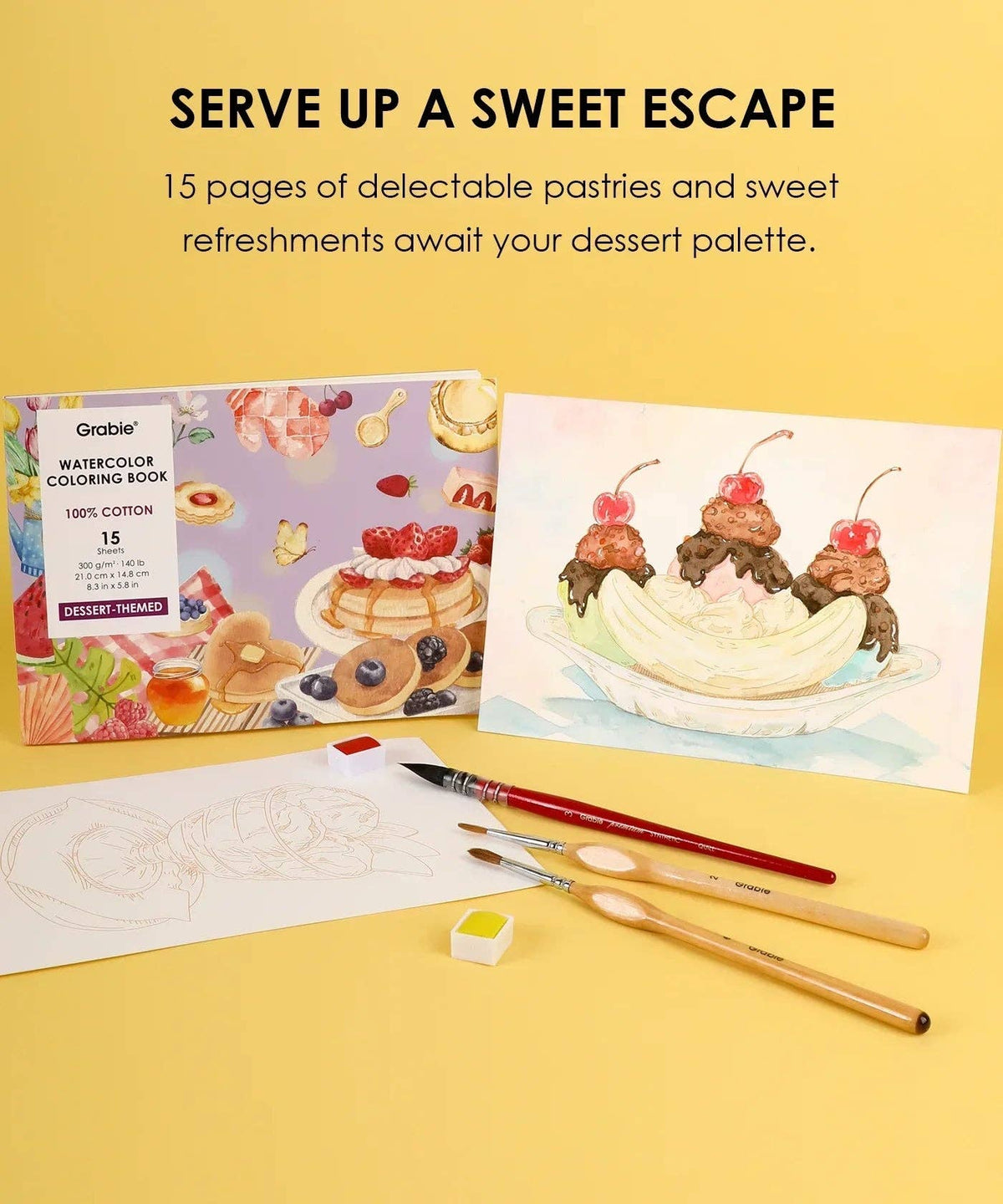 Dessert-Themed  Watercolor Coloring Club Box