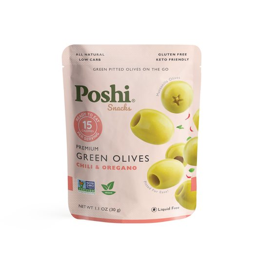 Chili & Oregano Pitted Green Olives
