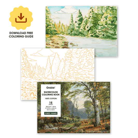 Forest-Themed Watercolor Coloring Book