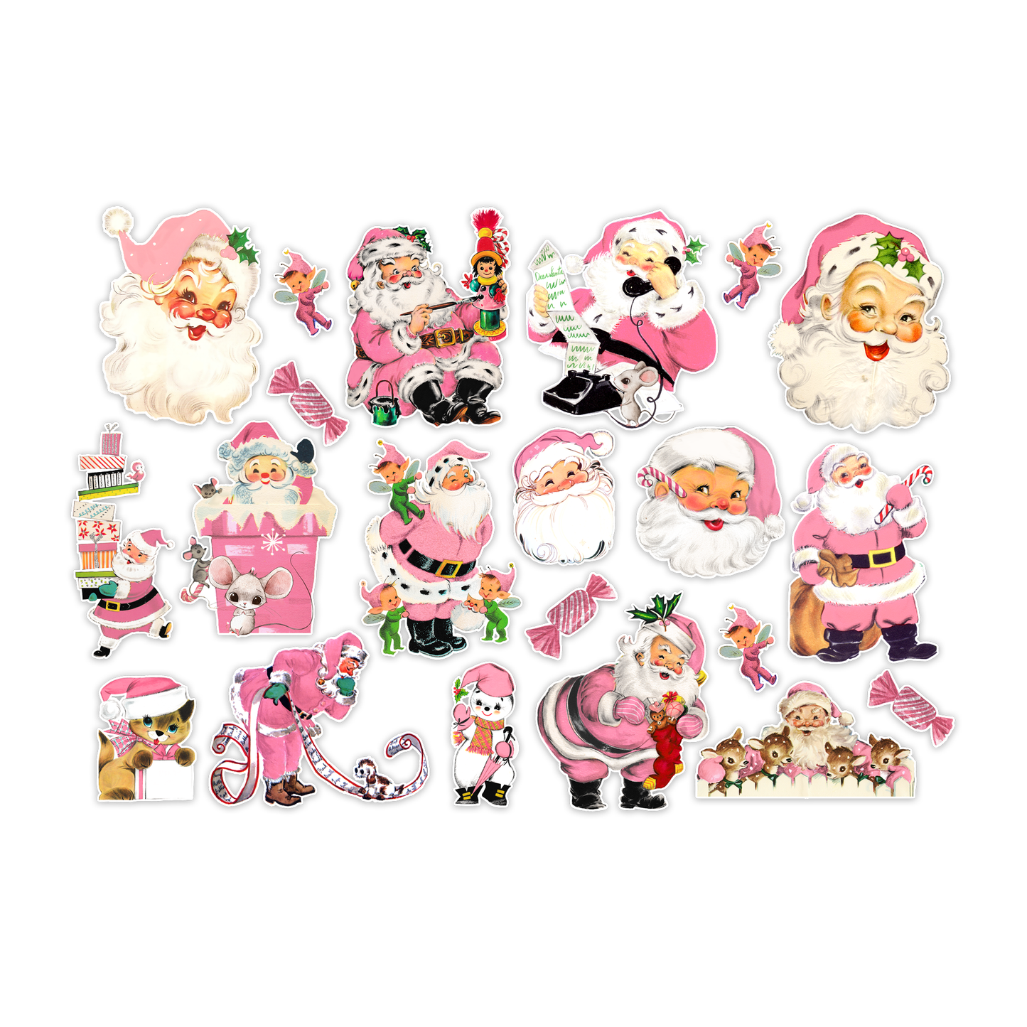 Vintage Pink Santa Claus Ephemera