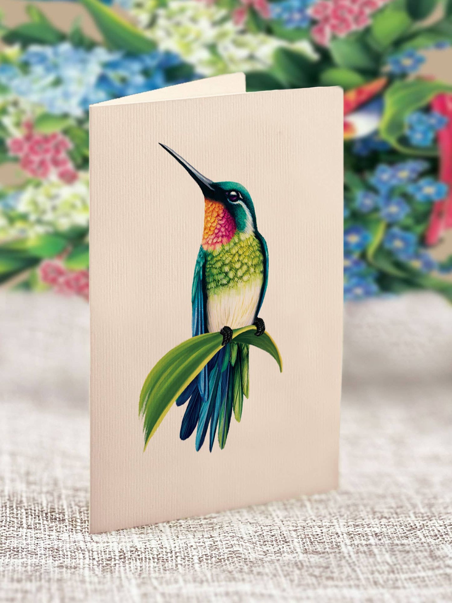 FreshCut Paper LLC - Mini Hummingbird Oasis  (10 Mini Pop-up Greeting Cards)