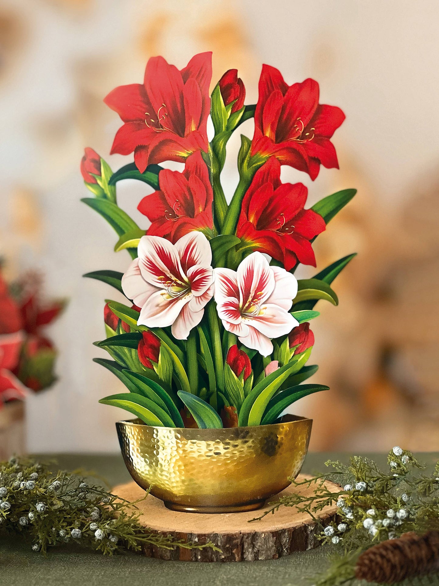 Scarlet Amaryllis Pop-up Greeting Card