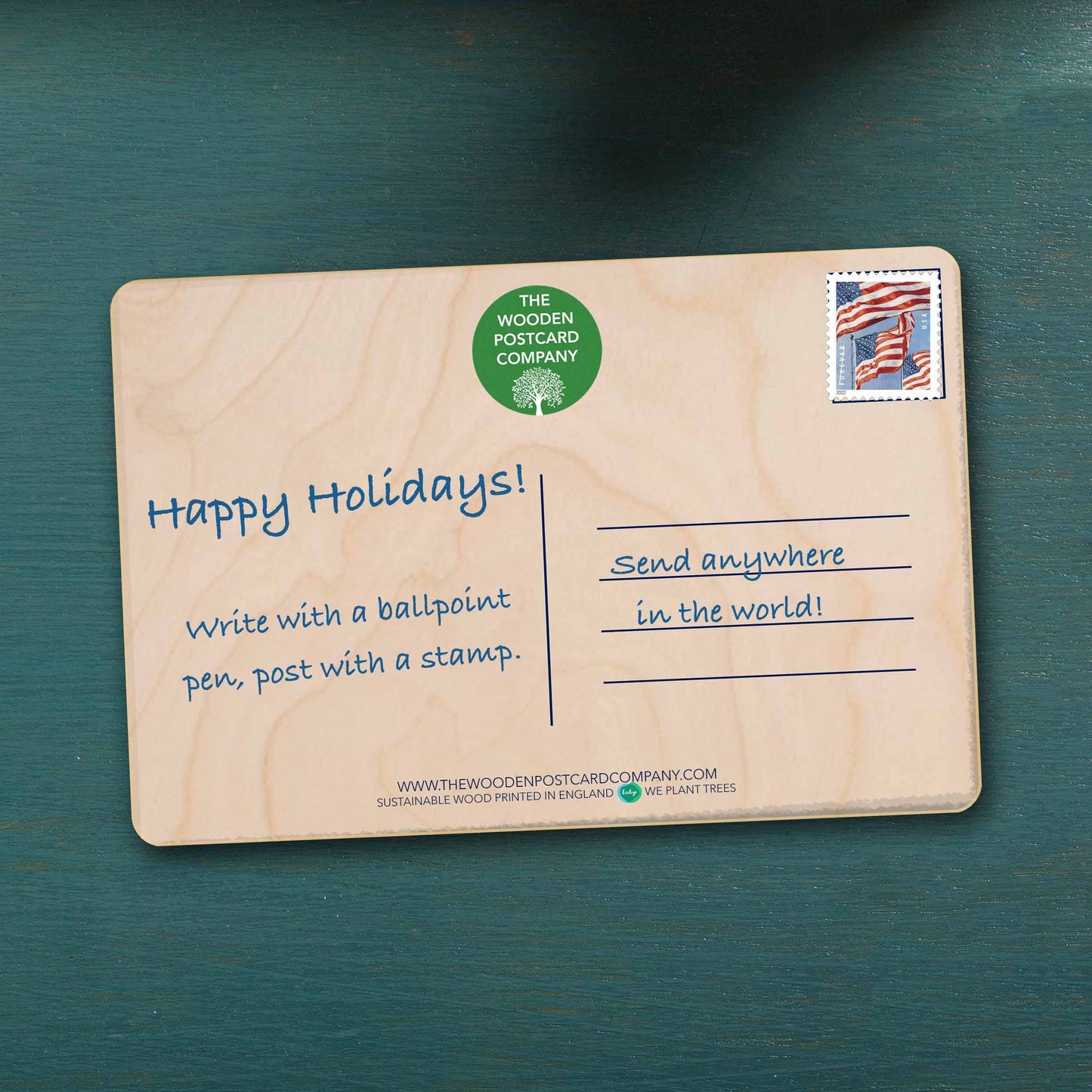 SEASON'S GREETINGS Wood Holiday Card