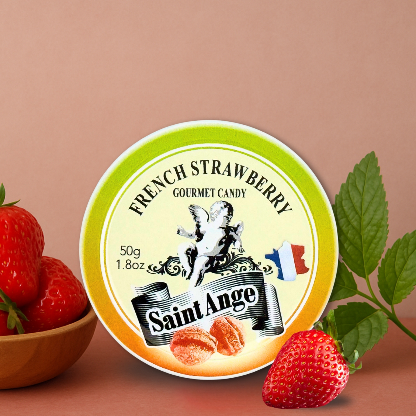 Saint Ange Strawberry - French Gourmet Natural Candy Tin