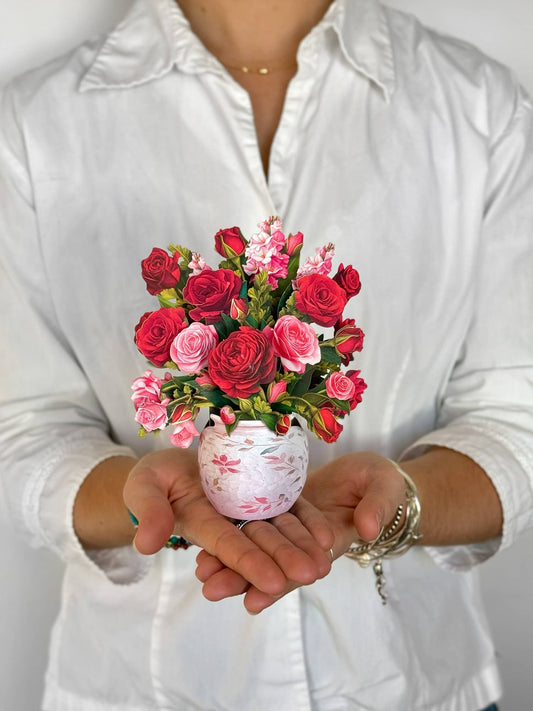 FreshCut Paper LLC - Mini Blooming Roses (10 Pop-up Greeting Cards)