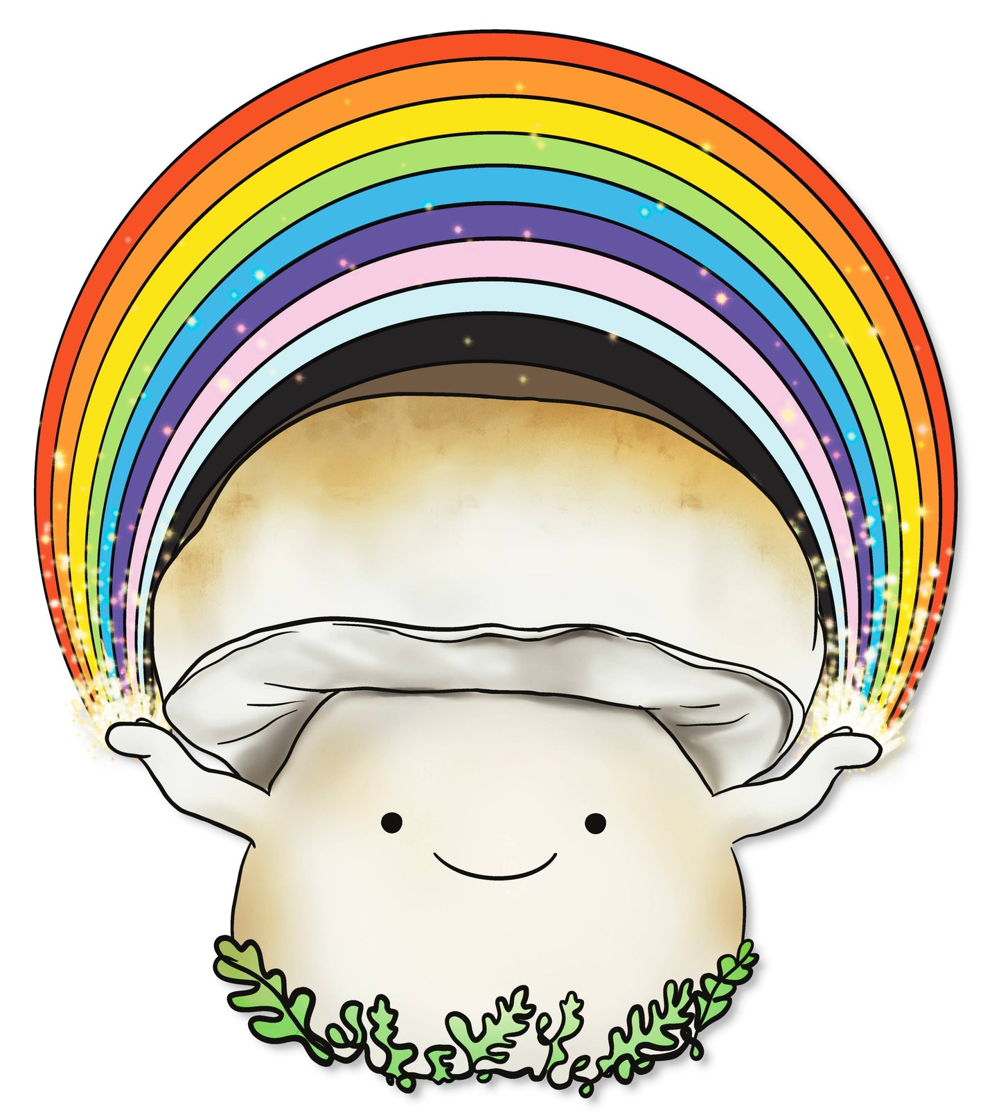Porcini Mushroom Sticker: Holographic Laminate