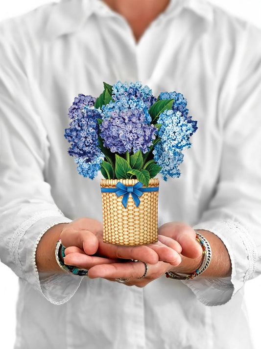 FreshCut Paper LLC - Mini Nantucket Hydrangeas (10 Pop-up Greeting Cards)