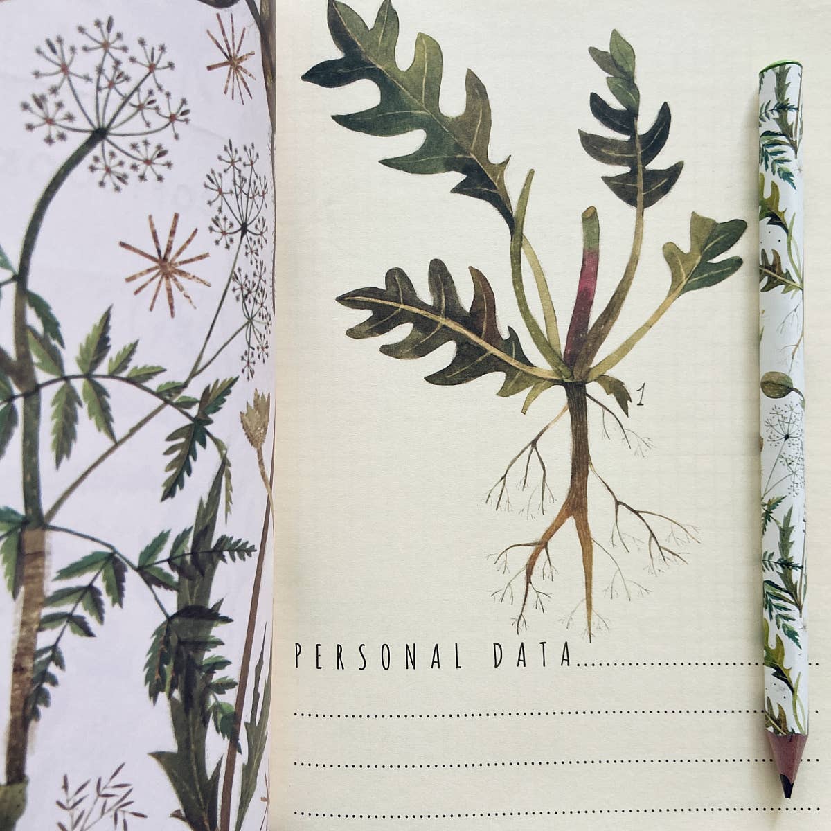 Greens and Flowers Notebook