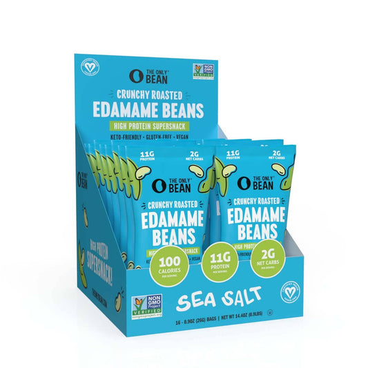 The Only Bean - Crunchy Roasted Edamame (Sea Salt) - Healthy Snacks, Keto