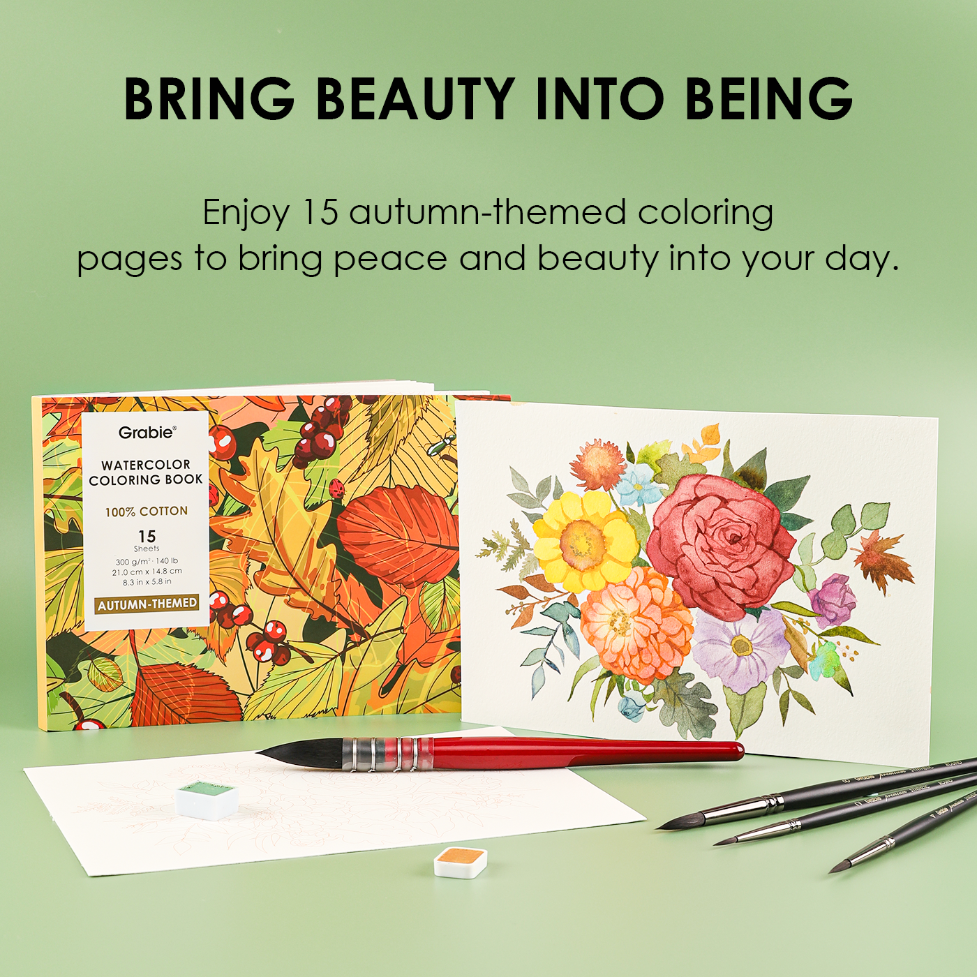 Autumn-Themed Watercolor Coloring Club Box