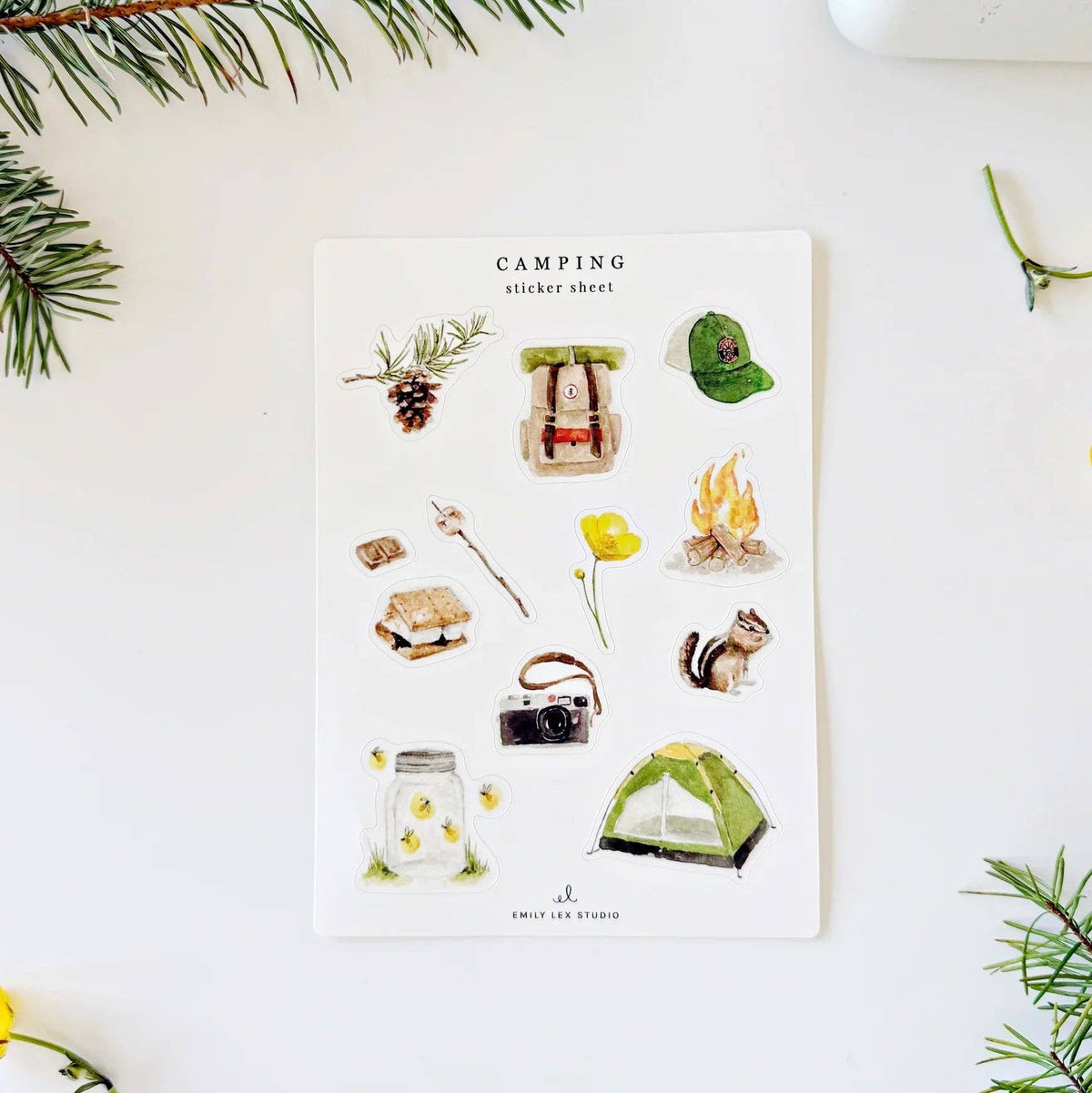 Camping sticker sheets