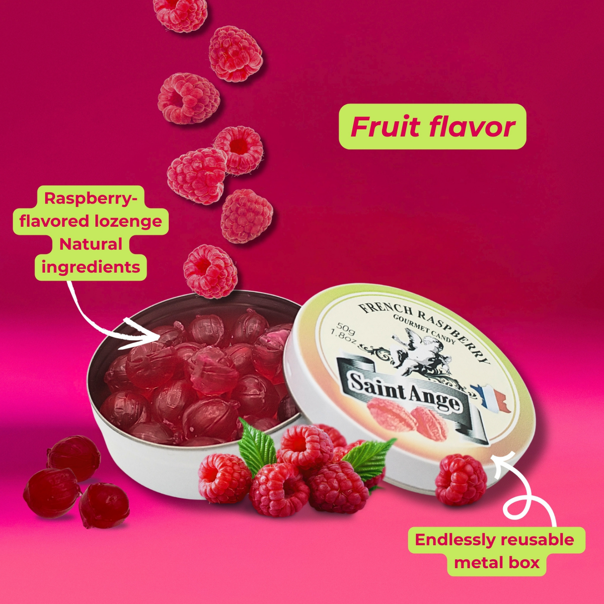 French Hard Candies - Saint Ange Raspberry
