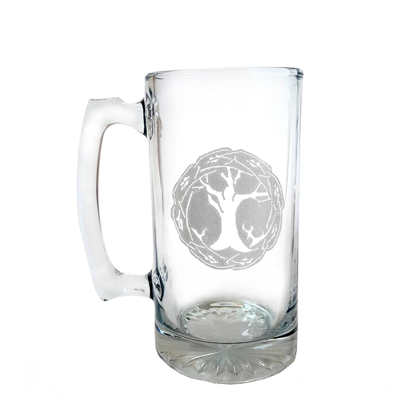 Celtic Tree of Life Engraved 26oz Beer Stein, Glass Beer Mug