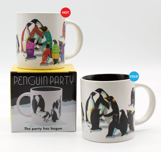 Penguin Party Heat-Changing Coffee Mug