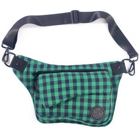 Green & Navy Plaid Hip Bag