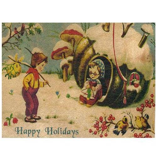 Snowy Holiday Wooden Card