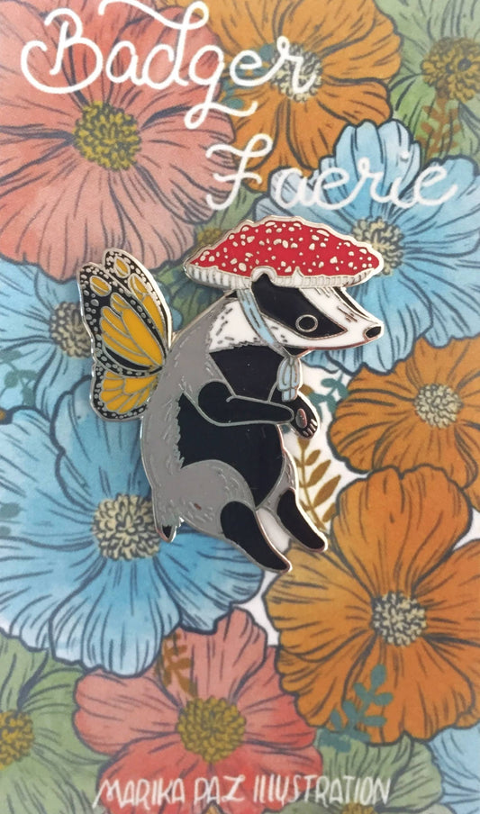 Badger Faerie Pin