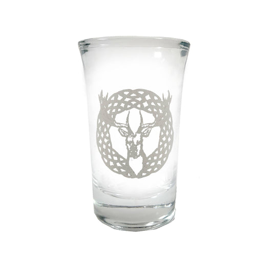 Celtic Stag Engraved Shot Glass, 1.5 oz, Deer