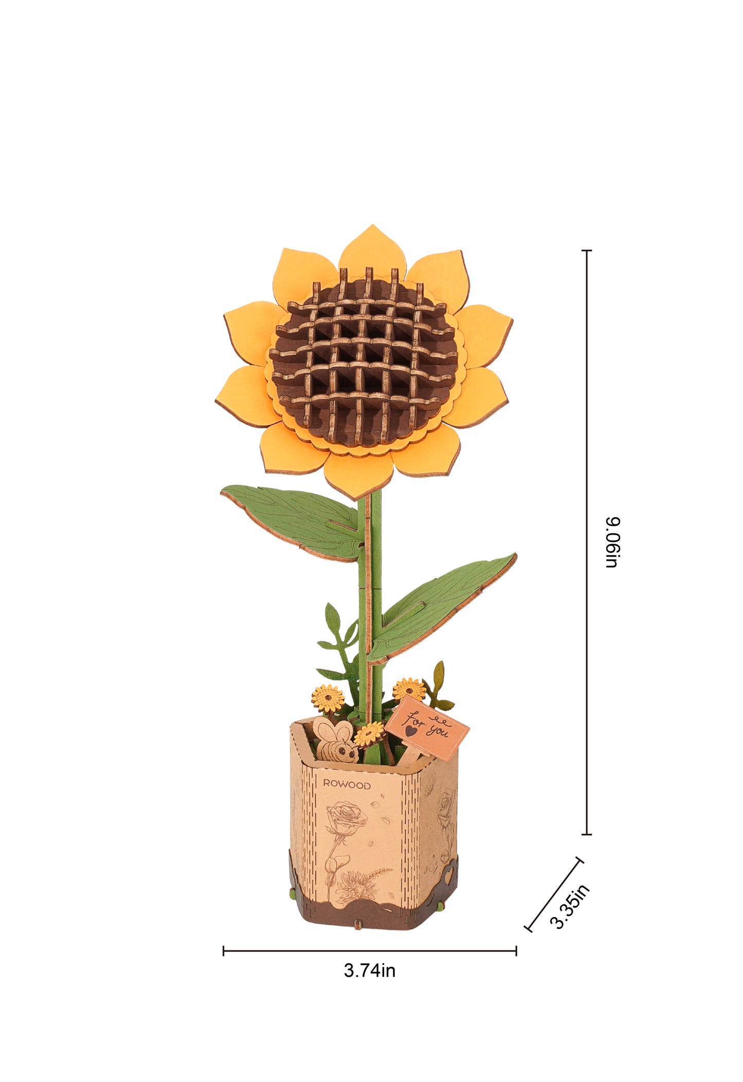 Sunflower Wooden Flower 3D Puzzle