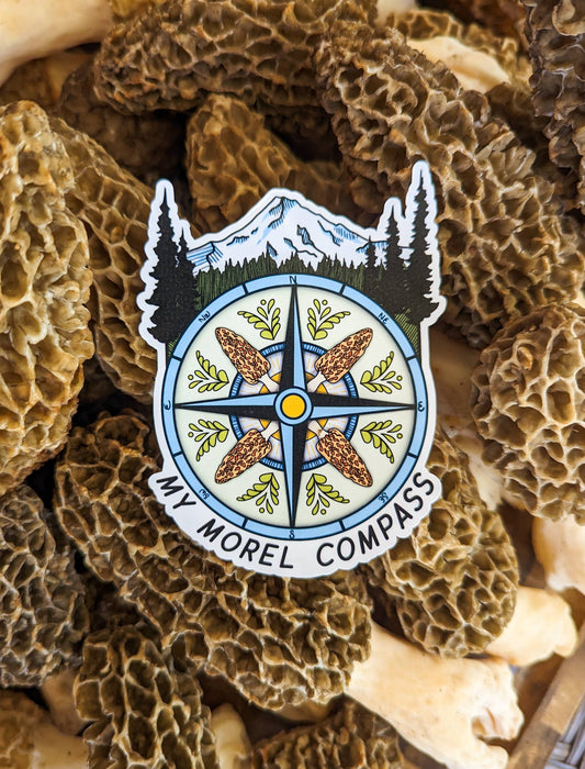 My Morel Compass | Funny Morel Mushroom Sticker