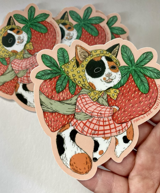 Strawberry Cat Sticker
