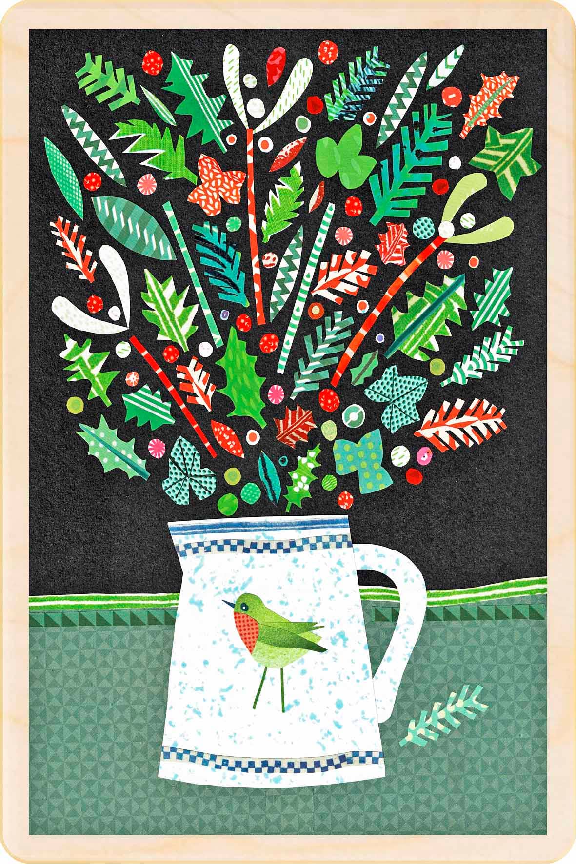 CHRISTMAS JUG sustainable wood Christmas card