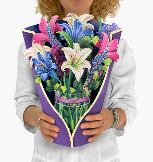 Lilies & Lupines Pop-Up Greeting Card