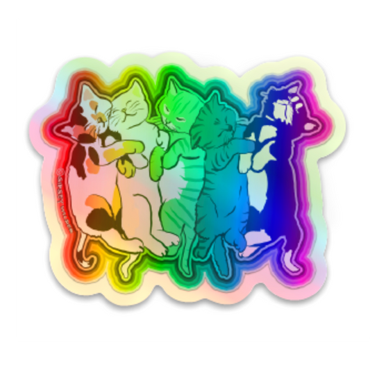 Rainbow Kittens Sticker Holographic