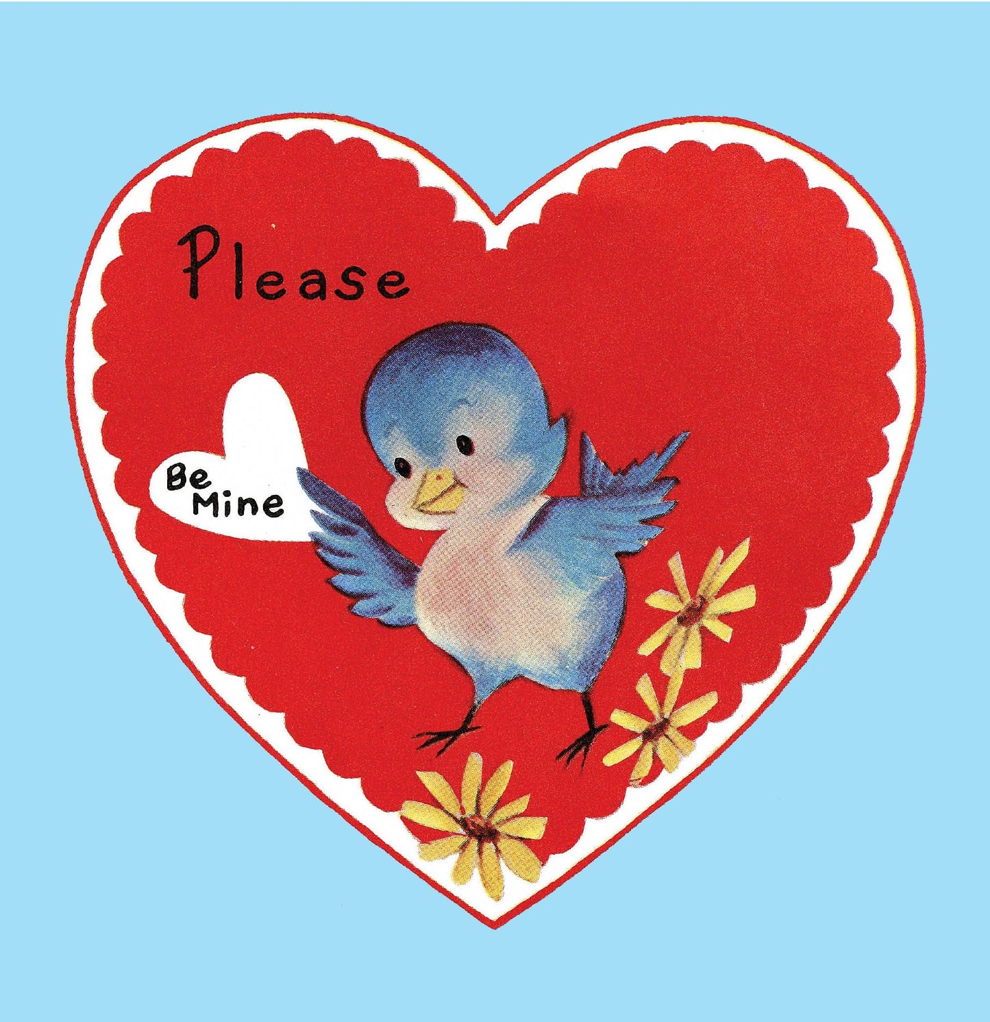 Little Bird Valentine Card, c 1950's