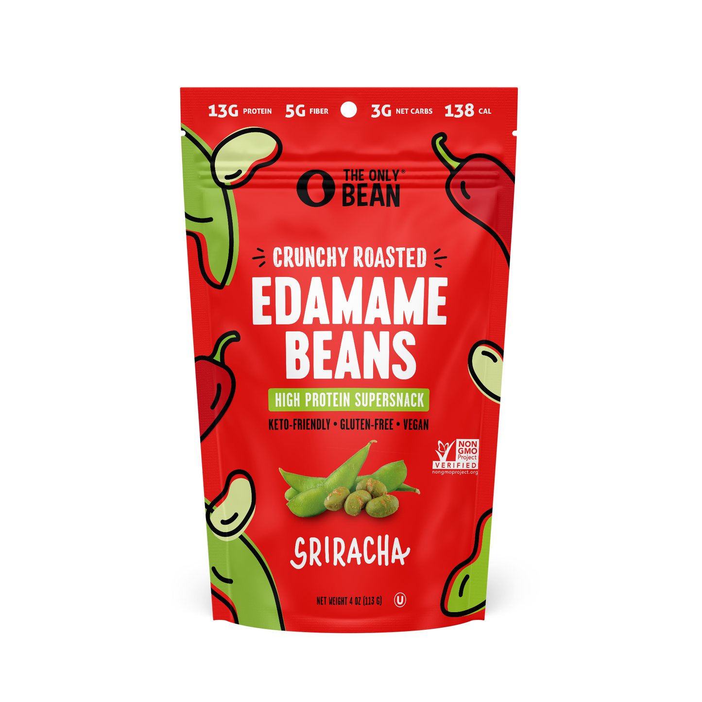 Crunchy Roasted Edamame (Sriracha) - Healthy Snacks, Keto