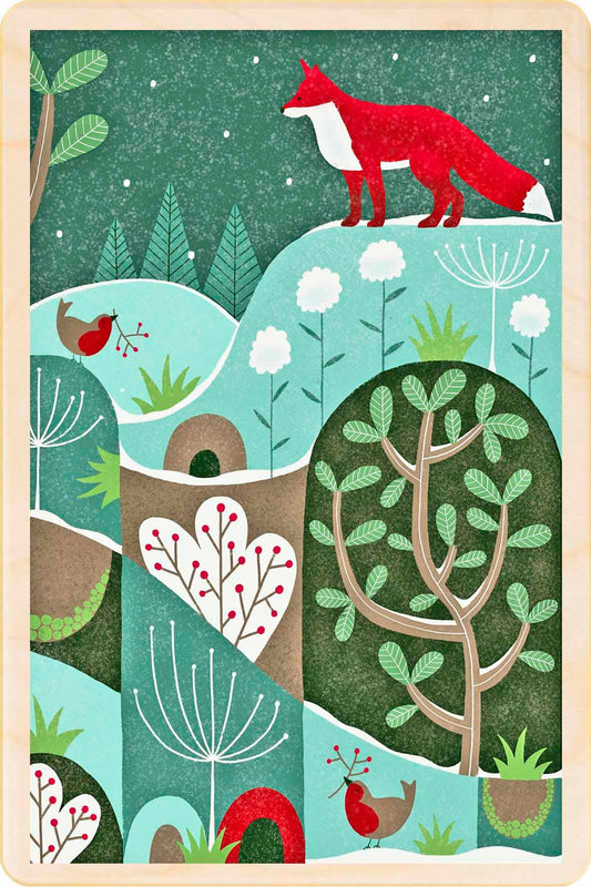 FOX sustainable wood Christmas card