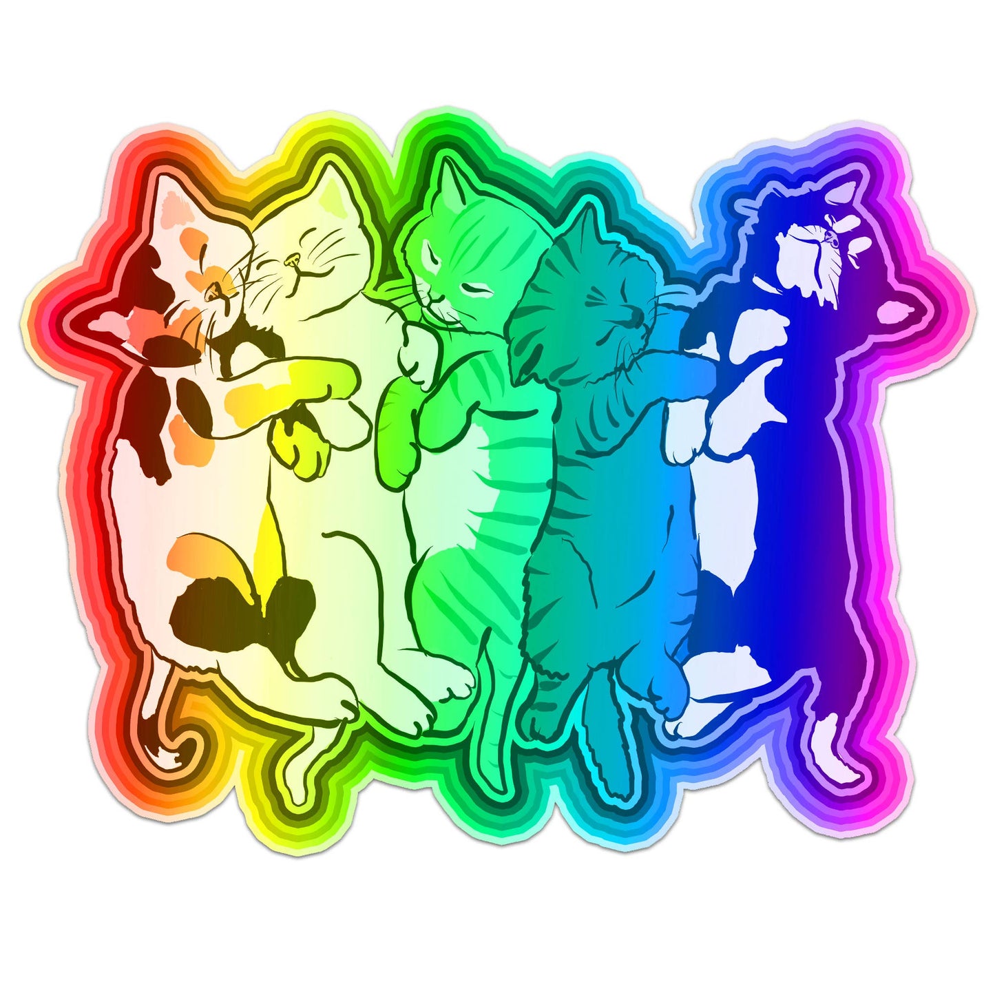 Rainbow Kittens Vinyl Sticker