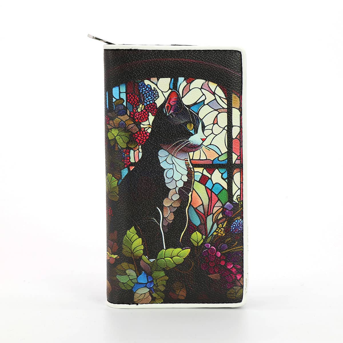 Stained Glass Cat Wallet in Vinyl